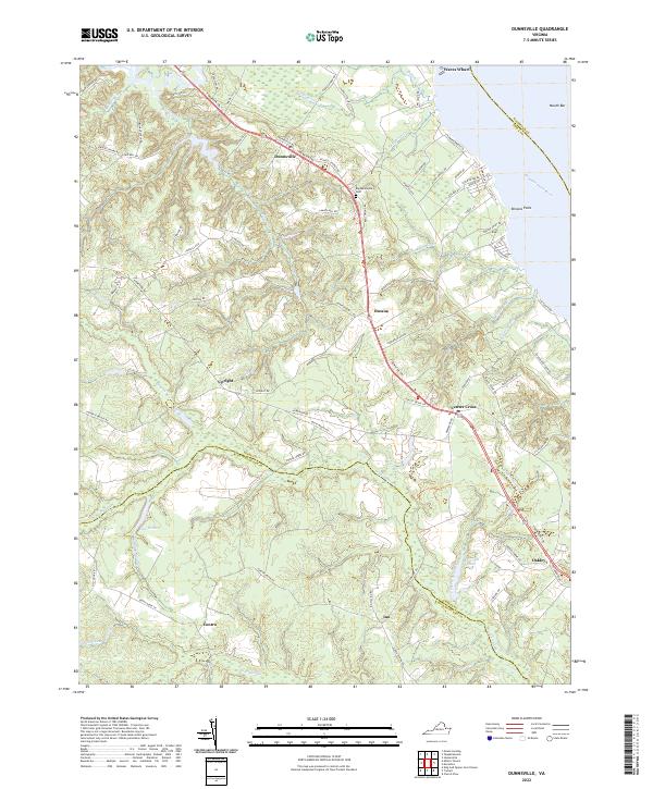 Dunnsville, VA — USGS 7.5-minute topo (2022)