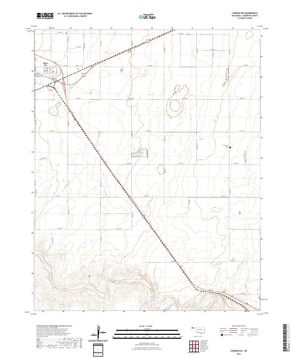 Conrad NW, OK — USGS 7.5-minute topo (2022)