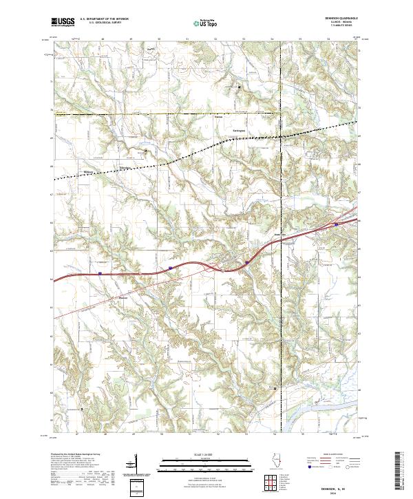 Dennison, IL-IN — USGS 7.5-minute topo (2024)