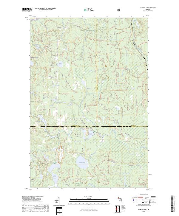 Marten Lake, MI — USGS 7.5-minute topo (2023)