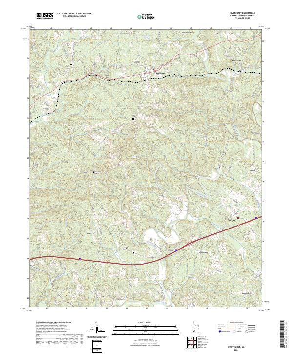 Fruithurst, AL — USGS 7.5-minute topo (2024)