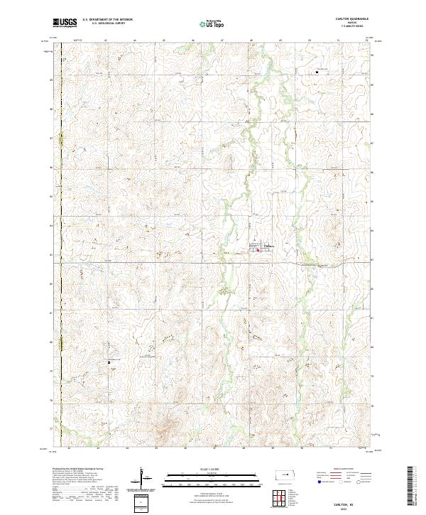 Carlton, KS — USGS 7.5-minute topo (2022)