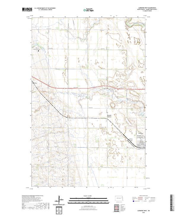 Larimore West, ND — USGS 7.5-minute topo (2024)