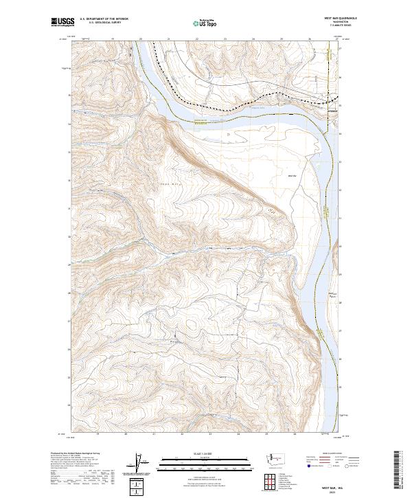 West Bar, WA — USGS 7.5-minute topo (2023)