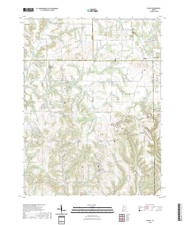 Quincy, IN — USGS 7.5-minute topo (2022)