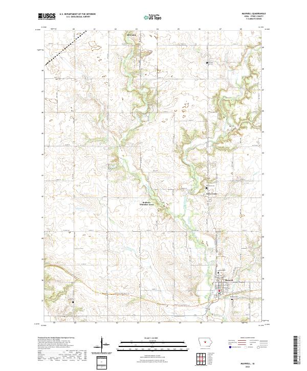 Maxwell, IA — USGS 7.5-minute topo (2022)