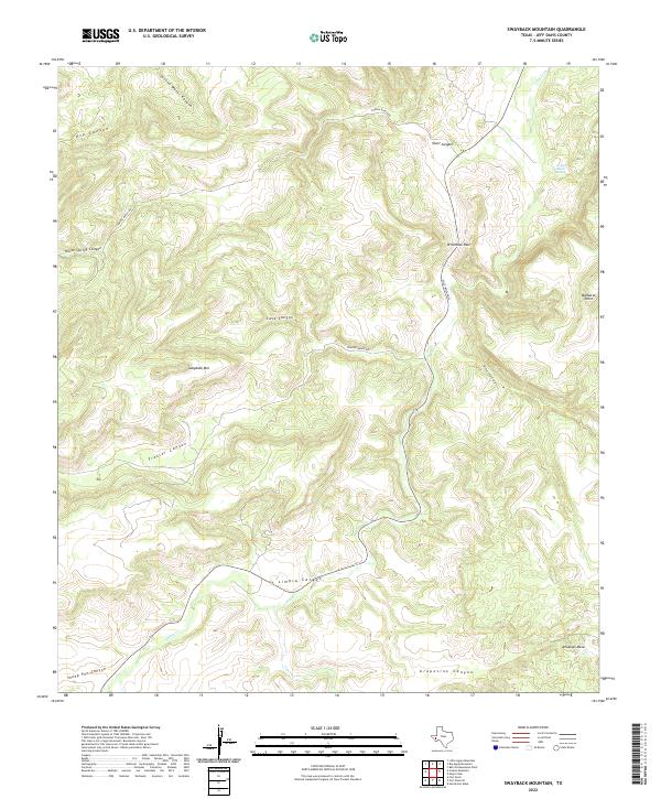 Swayback Mountain, TX — USGS 7.5-minute topo (2022)