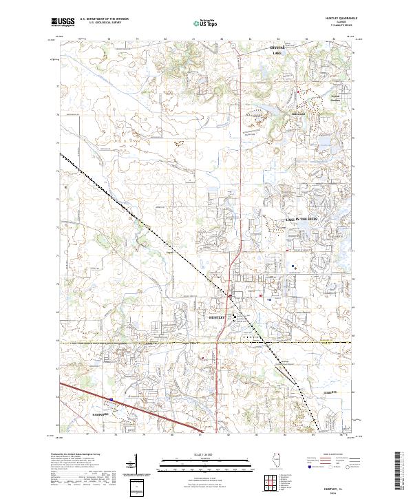 Huntley, IL — USGS 7.5-minute topo (2024)