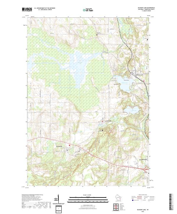 Elkhart Lake, WI — USGS 7.5-minute topo (2022)