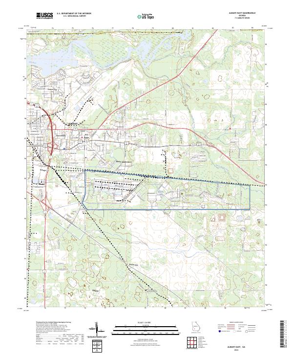 Albany East, GA — USGS 7.5-minute topo (2024)