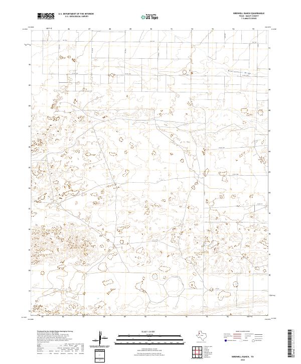 Birdwell Ranch, TX — USGS 7.5-minute topo (2022)