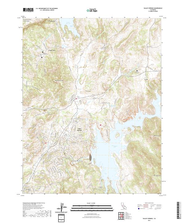 Valley Springs, CA — USGS 7.5-minute topo (2021)