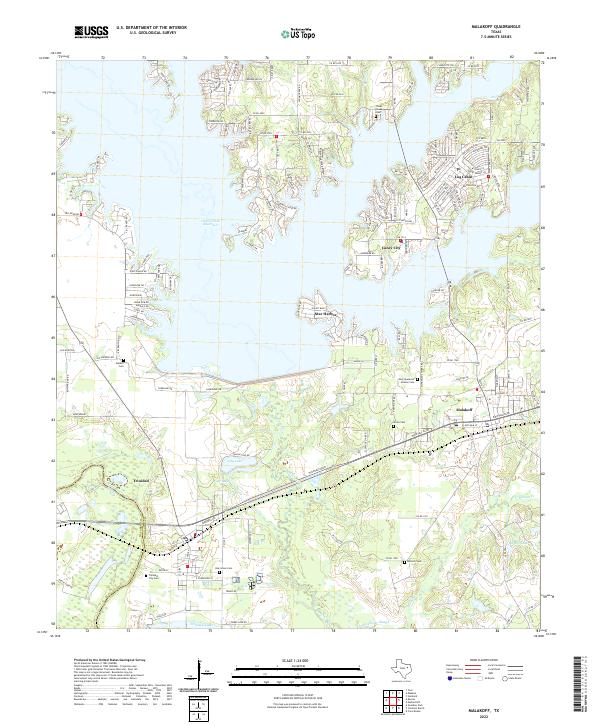 Malakoff, TX — USGS 7.5-minute topo (2022)