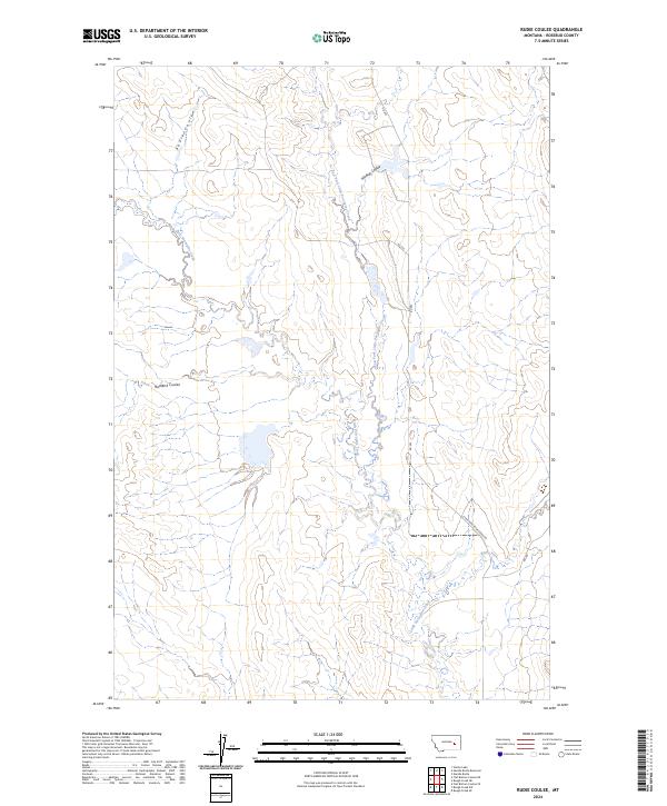 Rudie Coulee, MT — USGS 7.5-minute topo (2024)
