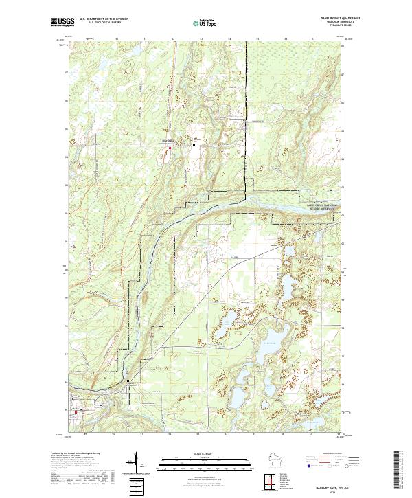 Danbury East, WI-MN — USGS 7.5-minute topo (2022)