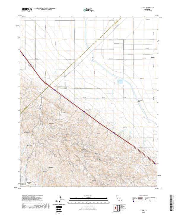 La Cima, CA — USGS 7.5-minute topo (2021)