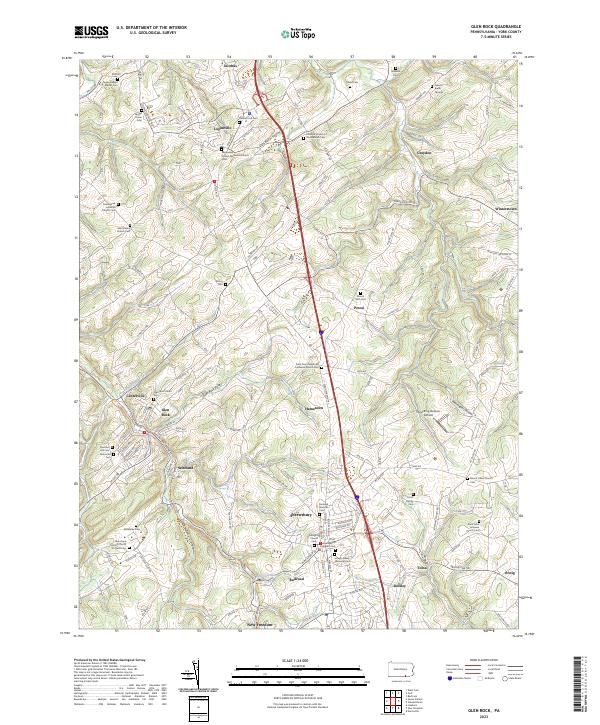 Glen Rock, PA — USGS 7.5-minute topo (2023)