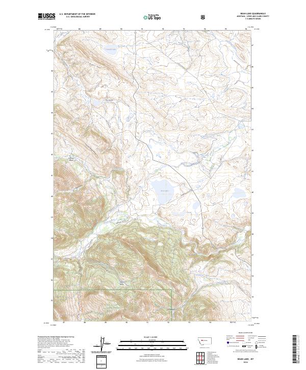 Bean Lake, MT — USGS 7.5-minute topo (2024)
