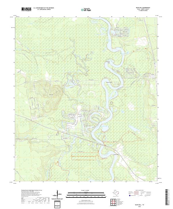 Davis Hill, TX — USGS 7.5-minute topo (2022)