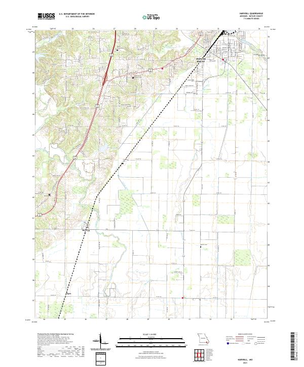 Harviell, MO — USGS 7.5-minute topo (2021)