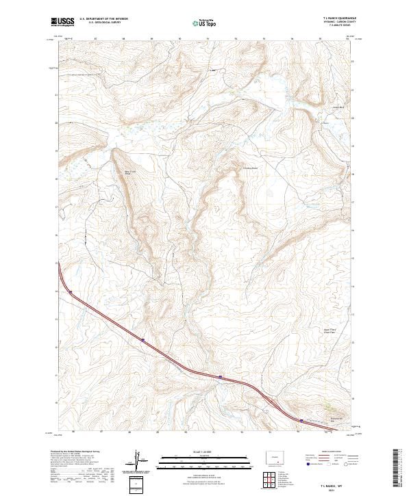 T L Ranch, WY — USGS 7.5-minute topo (2021)
