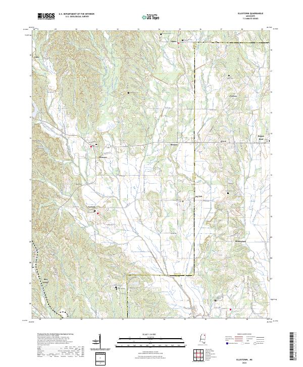 Ellistown, MS — USGS 7.5-minute topo (2024)