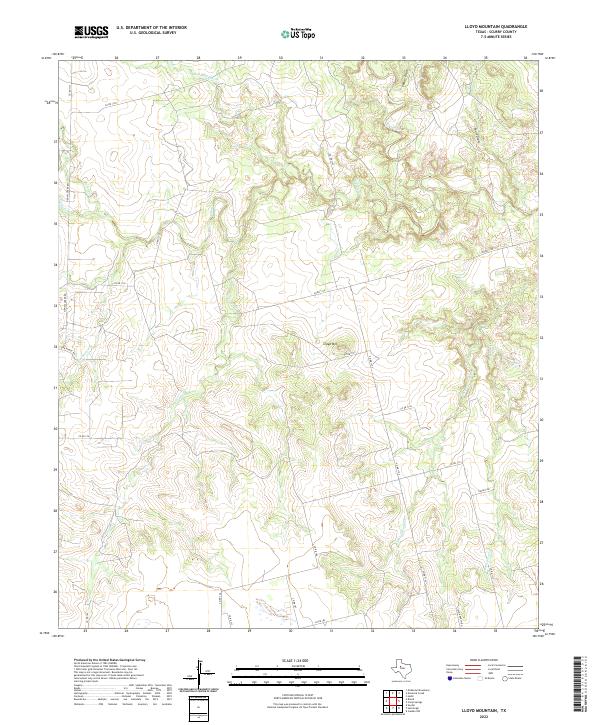 Lloyd Mountain, TX — USGS 7.5-minute topo (2022)