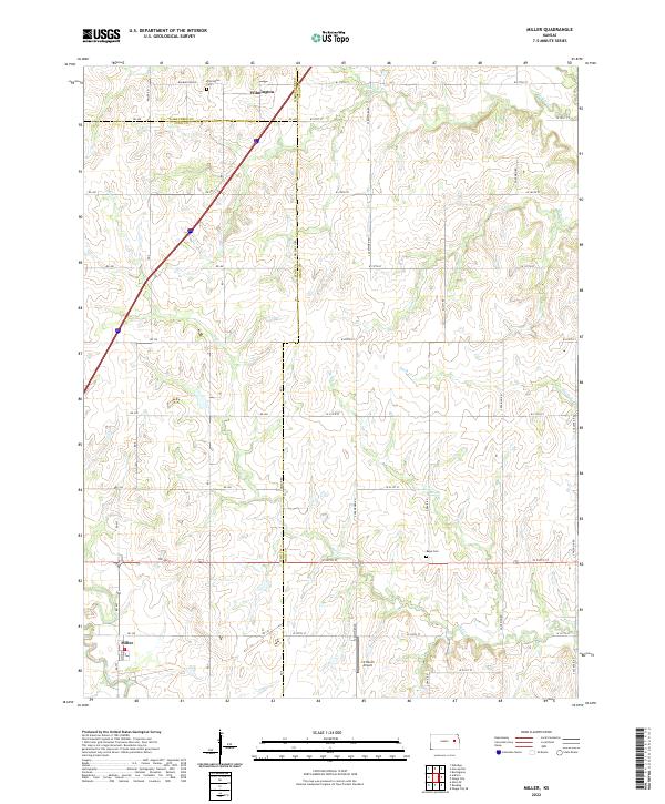 Miller, KS — USGS 7.5-minute topo (2022)