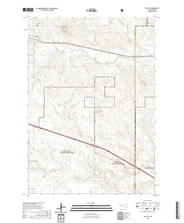 Wall NE, SD — USGS 7.5-minute topo (2021)