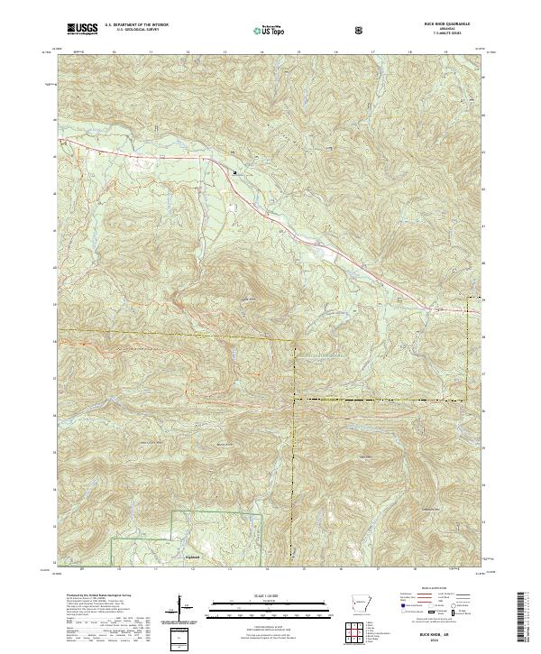 Buck Knob, AR — USGS 7.5-minute topo (2024)