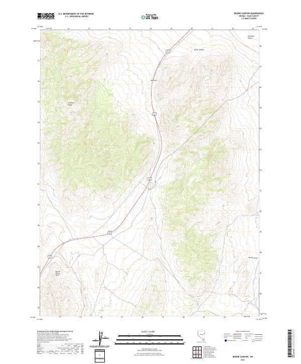 Boone Canyon, NV — USGS 7.5-minute topo (2021)