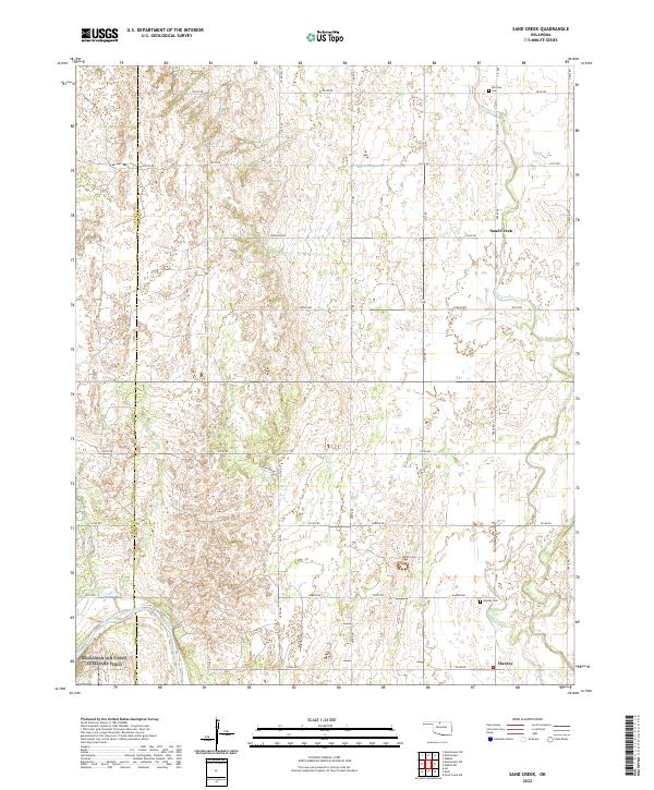 Sand Creek, OK — USGS 7.5-minute topo (2022)