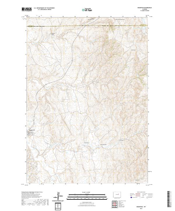 Edgerton, WY — USGS 7.5-minute topo (2021)