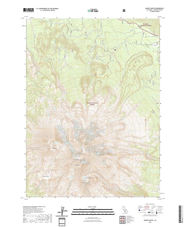 Mount Shasta, CA — USGS 7.5-minute topo (2021)