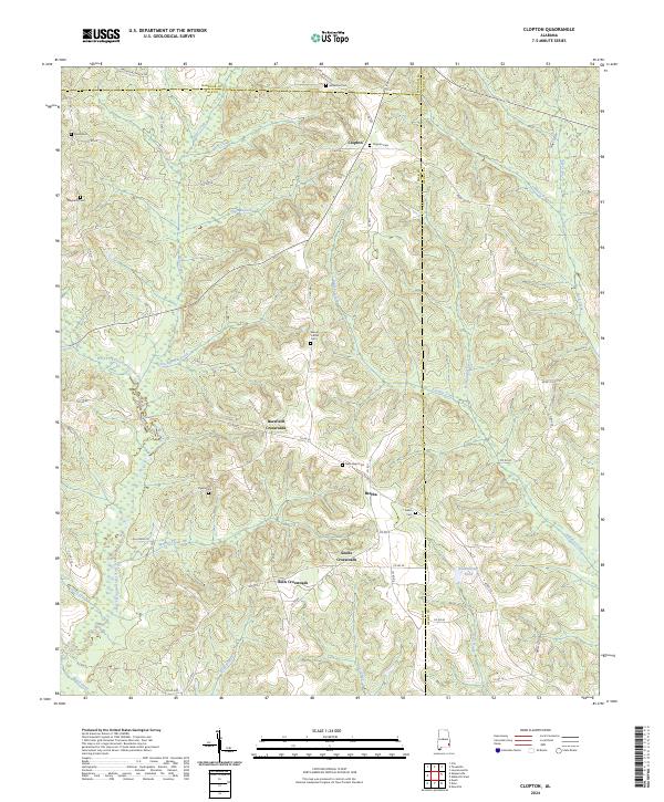 Clopton, AL — USGS 7.5-minute topo (2024)
