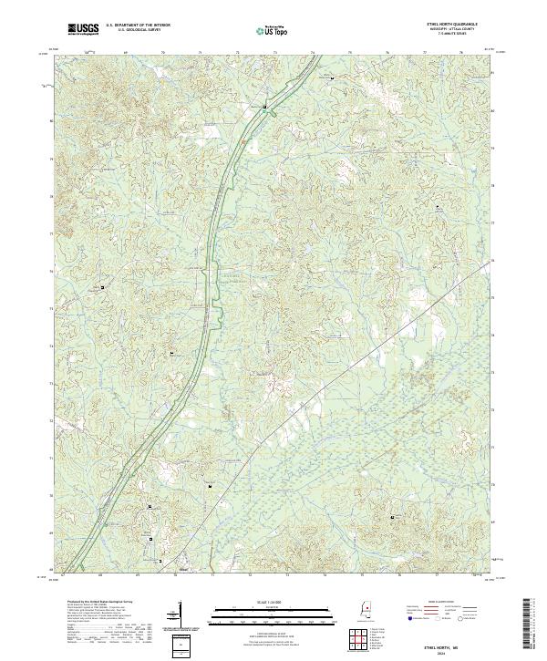 Ethel North, MS — USGS 7.5-minute topo (2024)