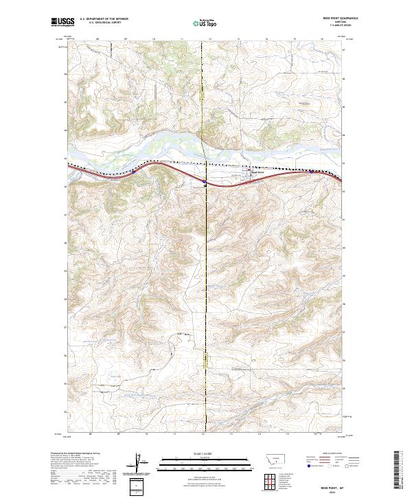 Reed Point, MT — USGS 7.5-minute topo (2024)