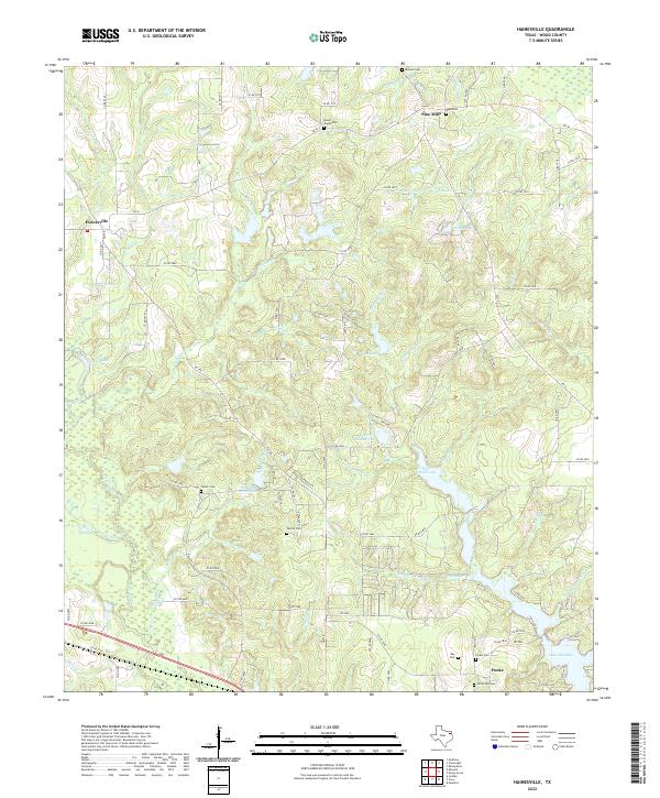 Hainesville, TX — USGS 7.5-minute topo (2022)