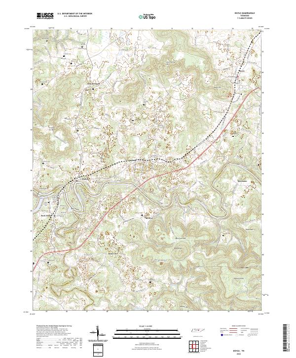 Doyle, TN — USGS 7.5-minute topo (2022)