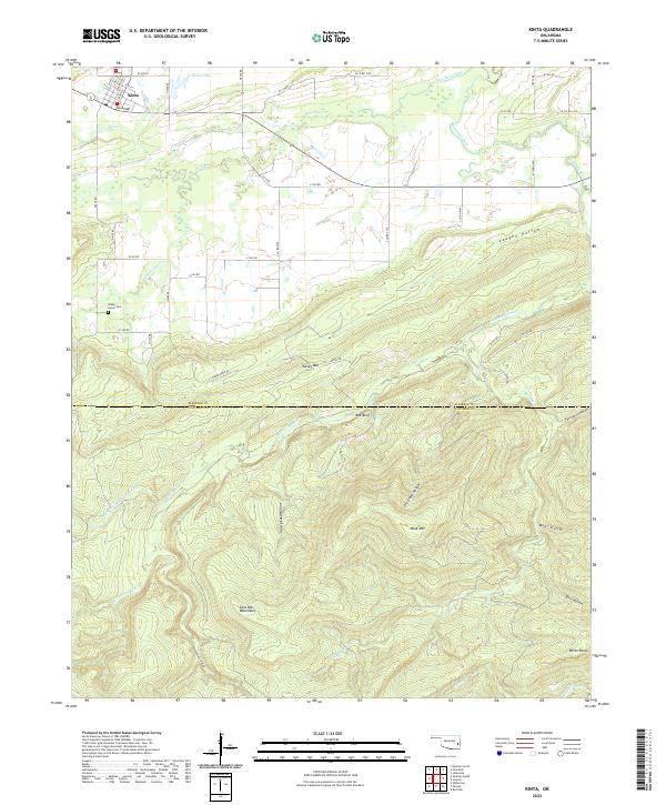 Kinta, OK — USGS 7.5-minute topo (2022)