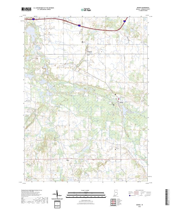 Mongo, IN — USGS 7.5-minute topo (2022)