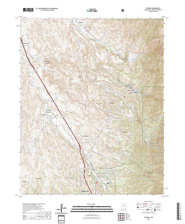 Tesuque, NM — USGS 7.5-minute topo (2023)