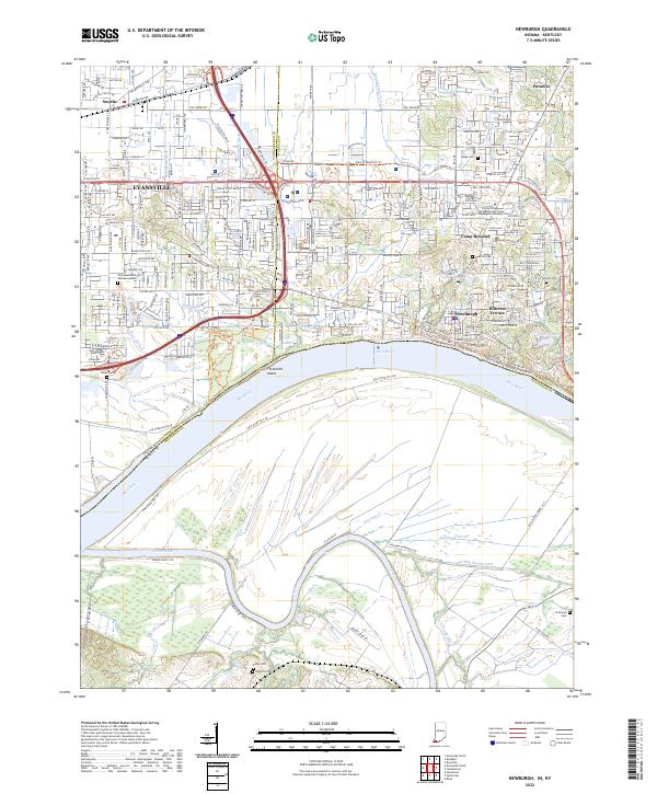Newburgh, IN-KY — USGS 7.5-minute topo (2022)