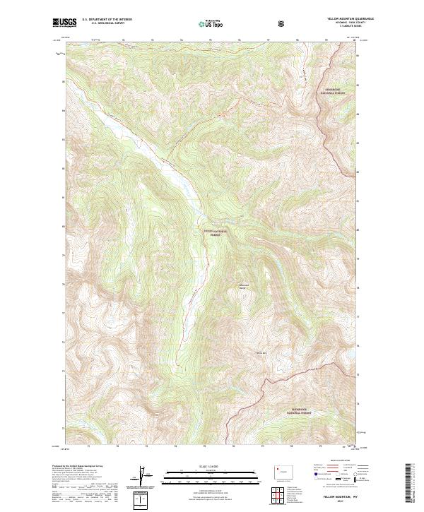 Yellow Mountain, WY — USGS 7.5-minute topo (2021)