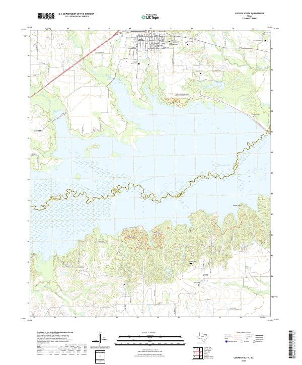 Cooper South, TX — USGS 7.5-minute topo (2022)