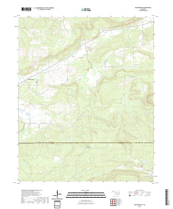 Featherston, OK — USGS 7.5-minute topo (2022)