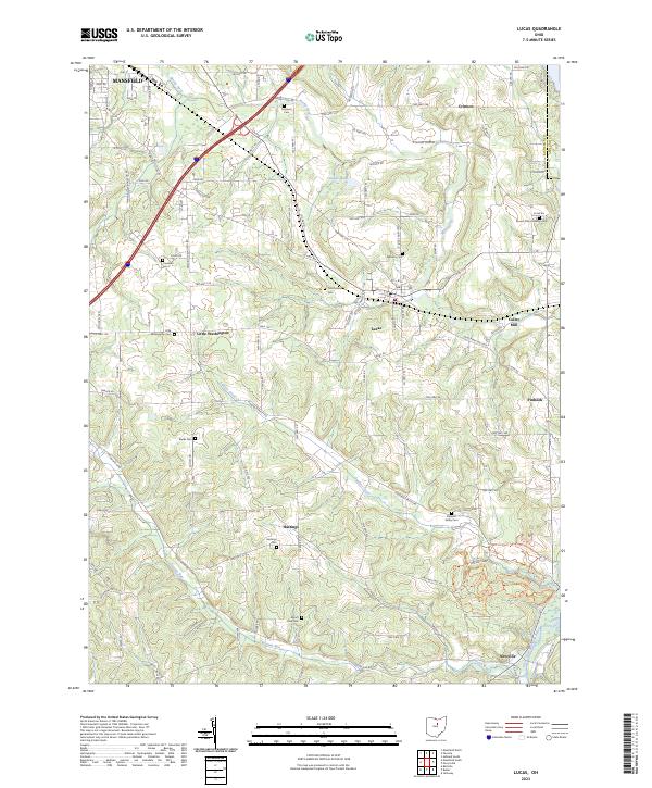 Lucas, OH — USGS 7.5-minute topo (2023)
