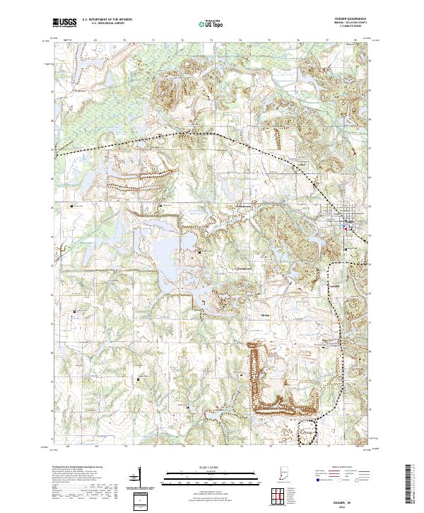 Dugger, IN — USGS 7.5-minute topo (2022)