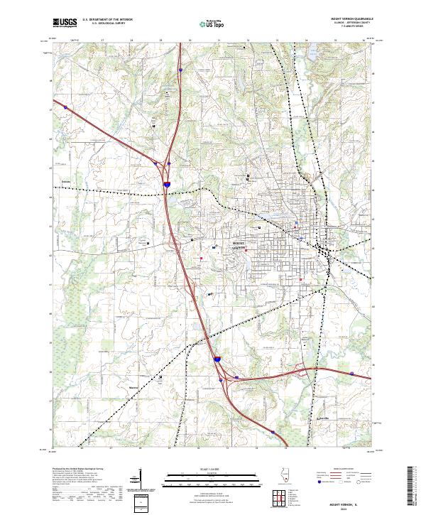 Mount Vernon, IL — USGS 7.5-minute topo (2024)