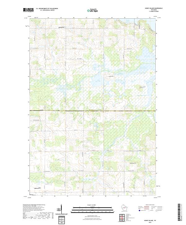 Honey Island, WI — USGS 7.5-minute topo (2022)